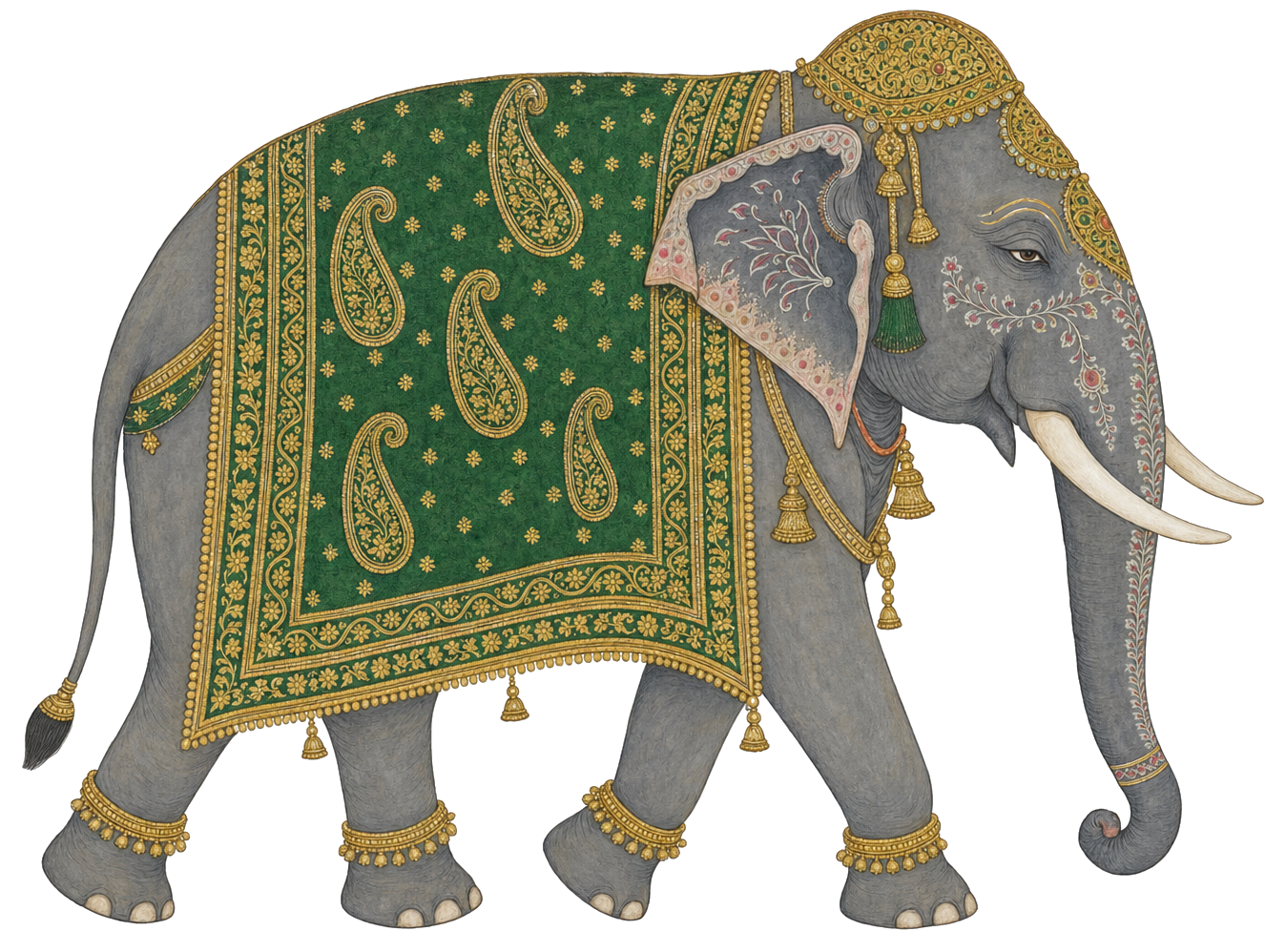 Decorated ceremonial Indian elephant